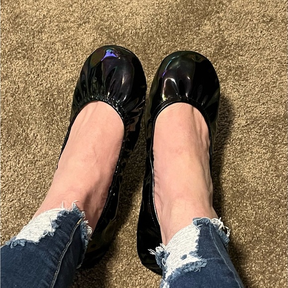 Women's Black Oil Slick Ballet flats, Storehouse, size 11. New - Picture 6 of 6